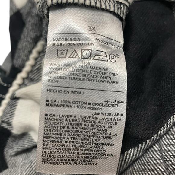 Old Navy Womens Plus Size 3X Cotton Pajama Sleep Lounge Shorts Black Buffalo - Picture 5 of 9